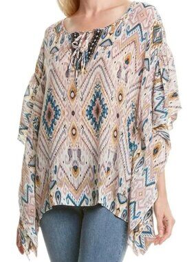 Jade by Johnny Was | 100% Silk Haya Bohemian Poncho Top